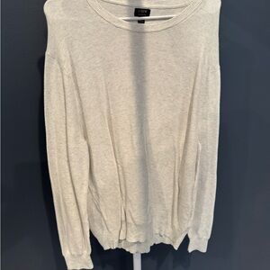 J. Crew Cotton Crewneck Sweater in Off-White